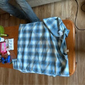 L.L. Bean Light Blue Plaid Shirt